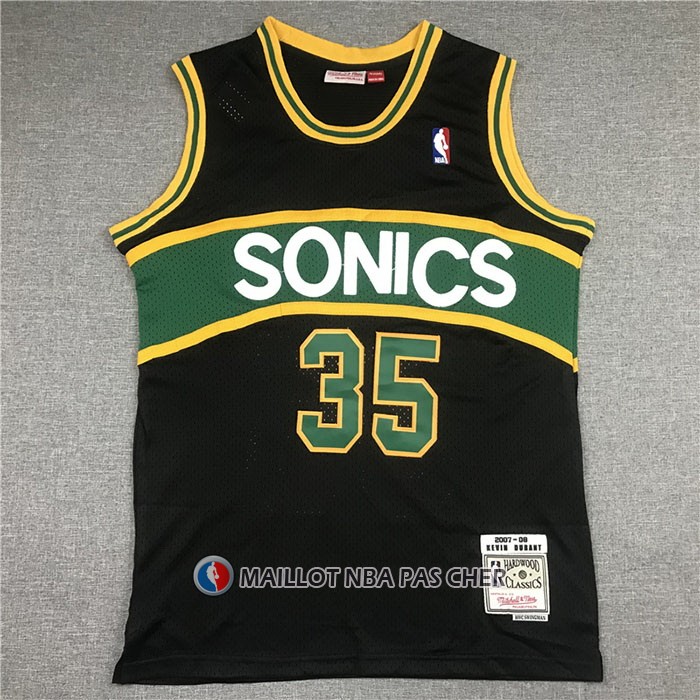 Maillot Seattle Supersonics Kevin Durant NO 35 Mitchell & Ness 2007-08 Noir